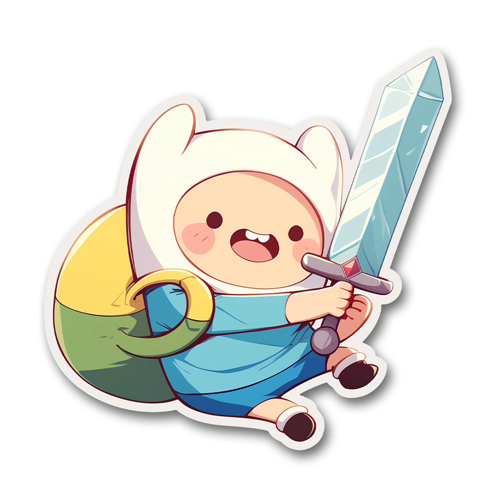 Kawai Finn Sword Adventure Time Sticker