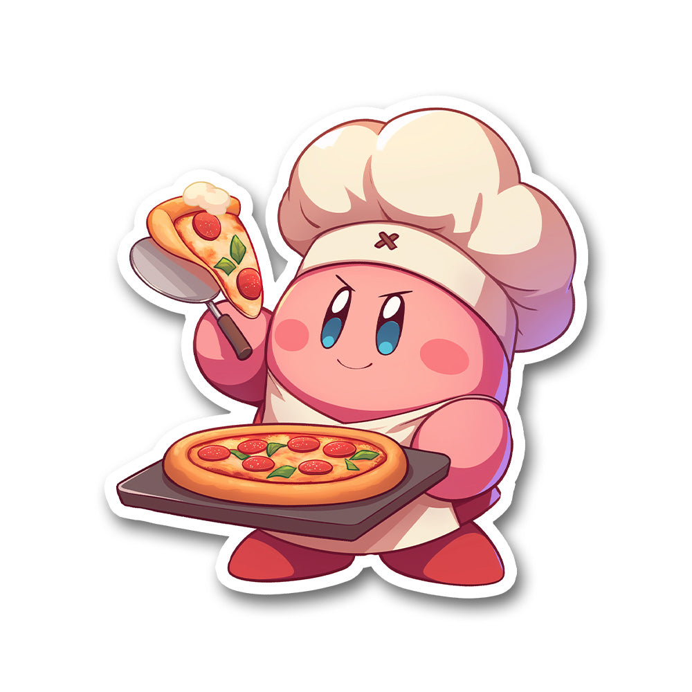 Kirby Chef Pizza Sticker
