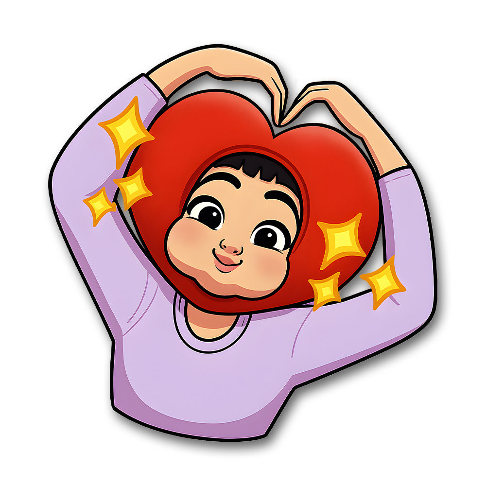 Kpop Demon Hunters Zoey Funny Heart Hat Sticker