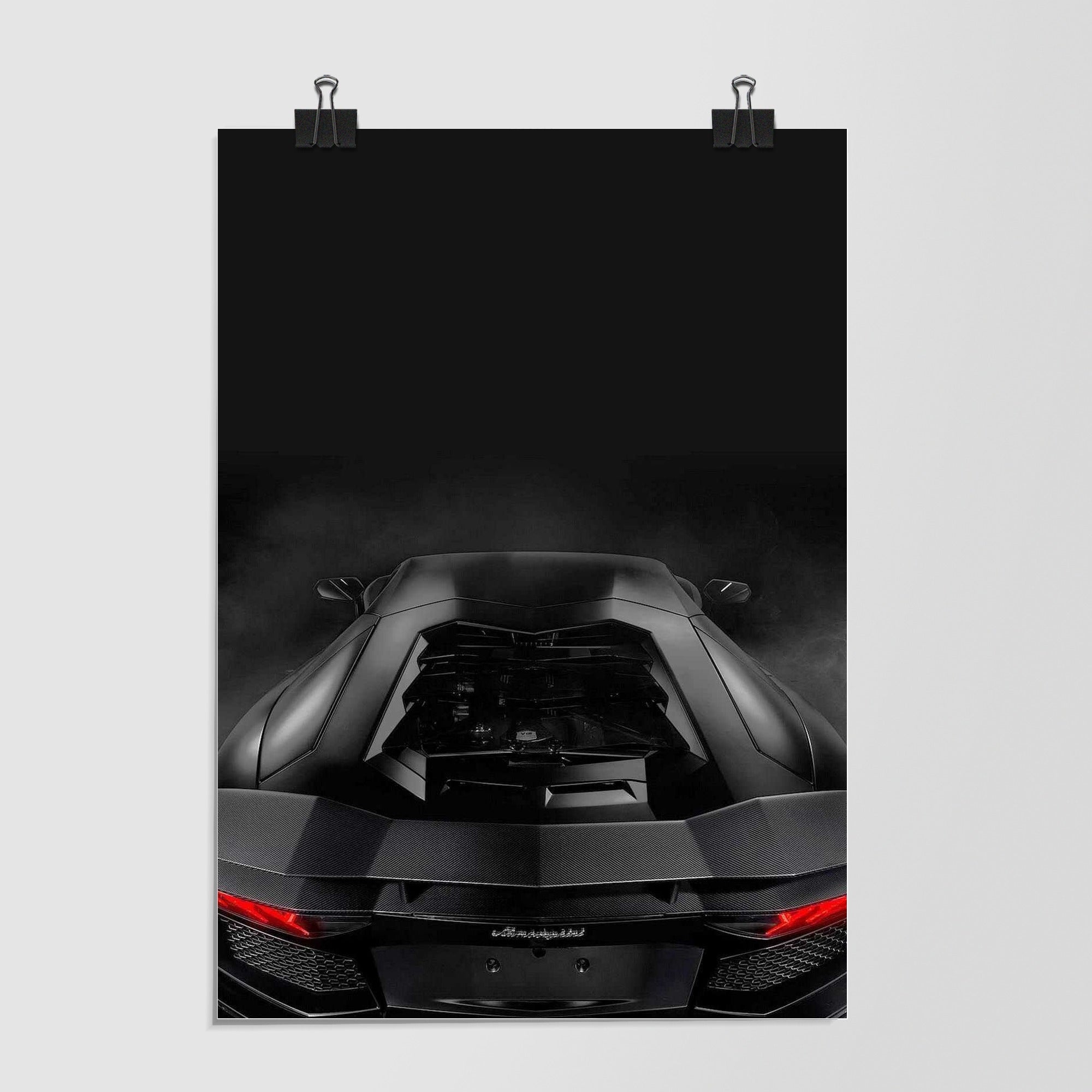 Lamborghini Black Supercar Dramatic Lighting by Decalz