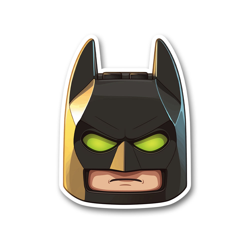 Lego Batman Head Green Eyes Sticker