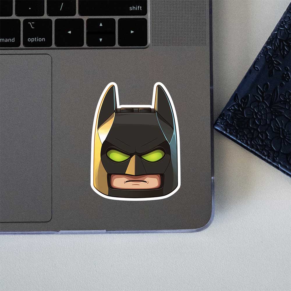 Lego Batman Head Green Eyes Sticker