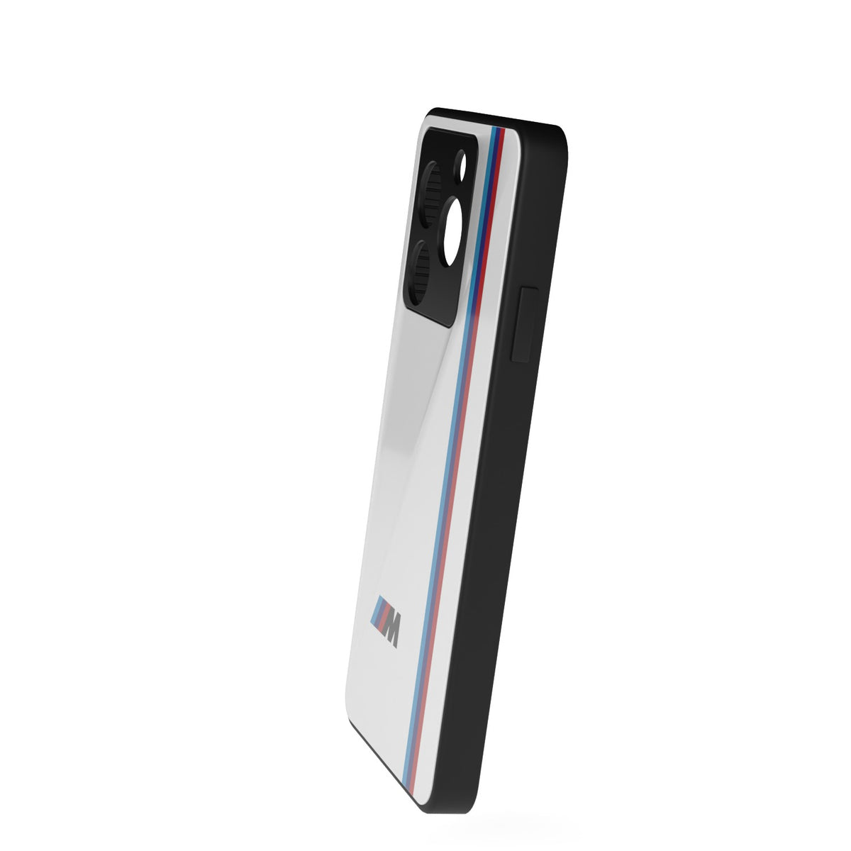 M Sport white printed metal phone case - side view