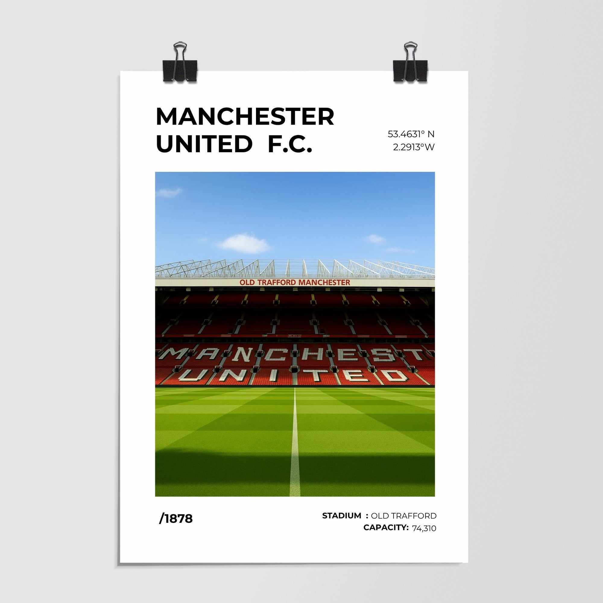 Manchester United Old Trafford Stadium White by Decalz