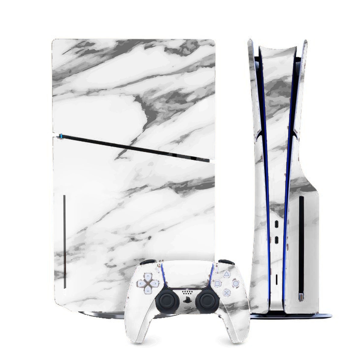 Marble White PlayStation 5 Slim skin by Decalz