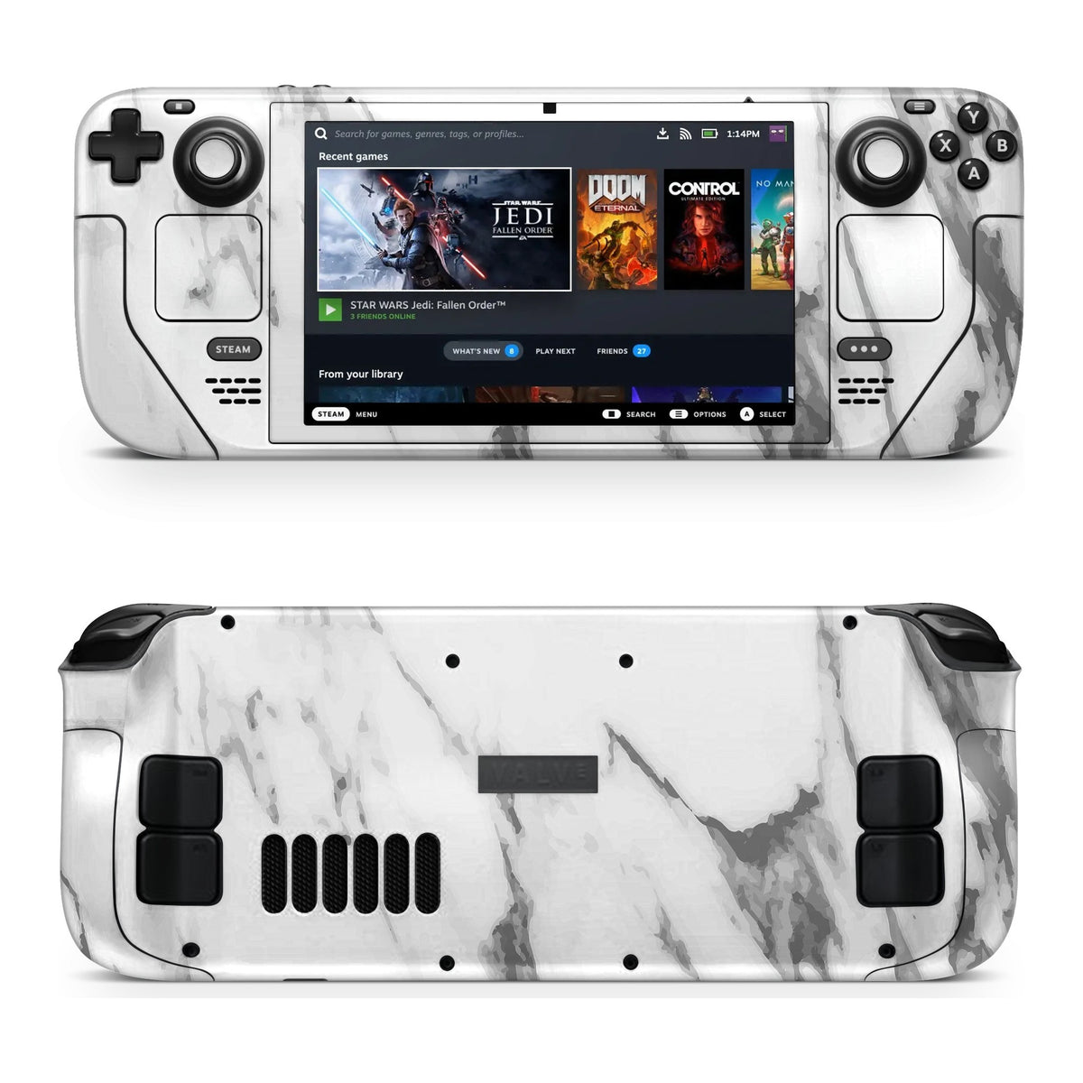 Marble White Steam Deck skin by Decalz