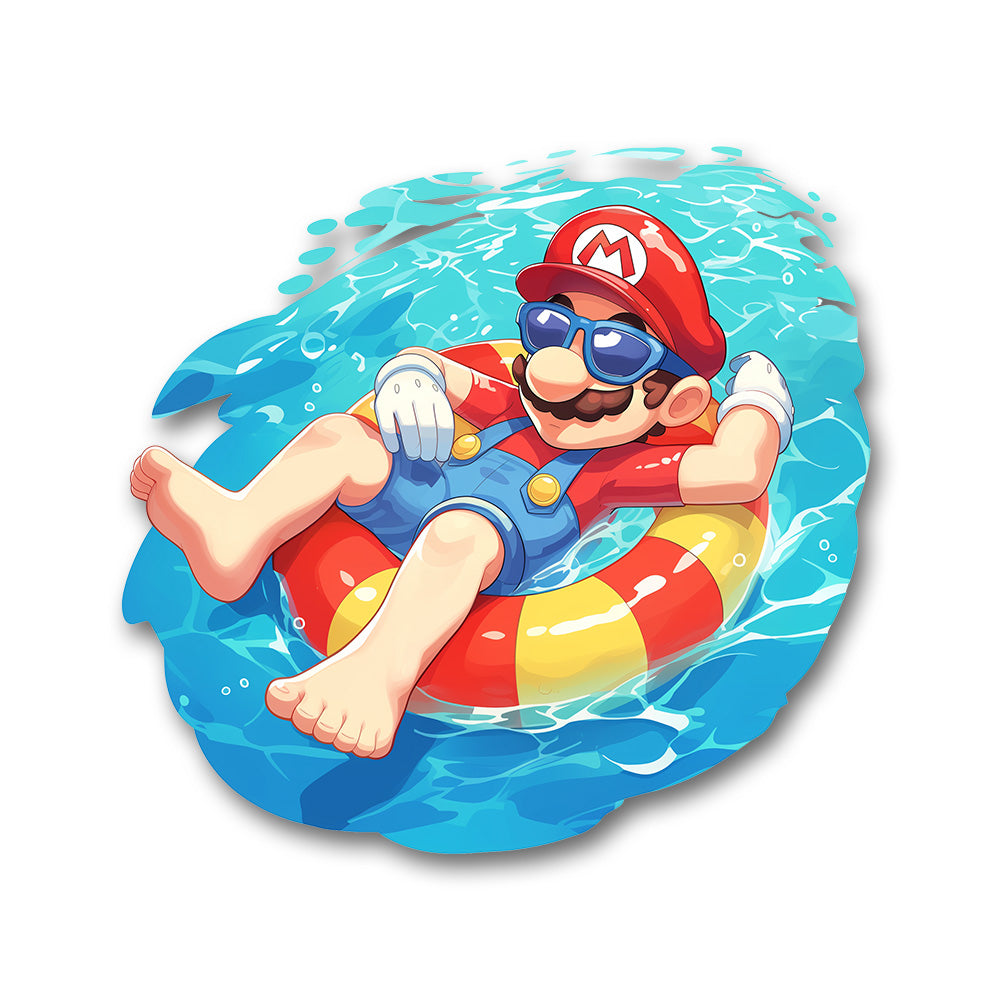 Mario Sunglasses Pool Chill Sticker