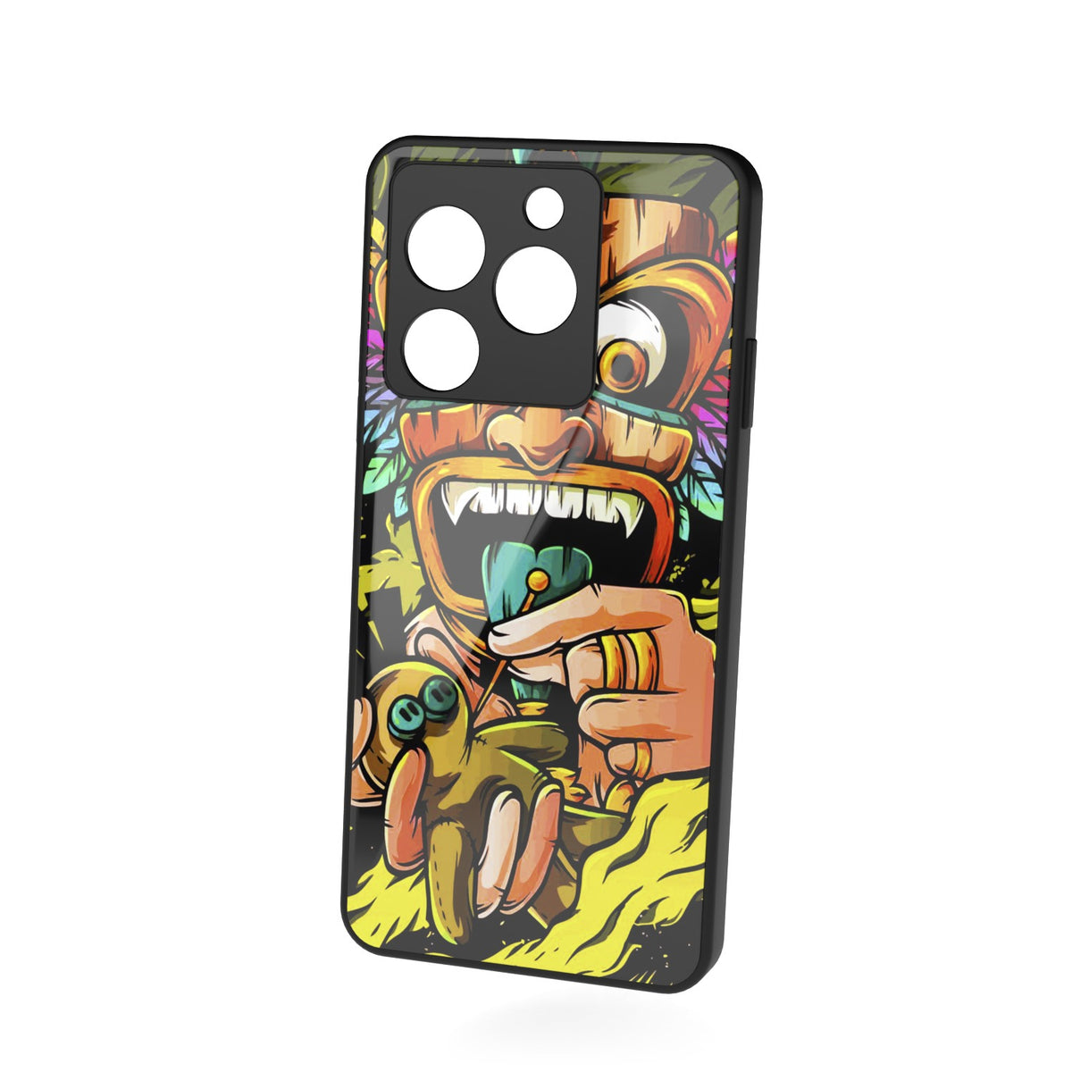 Mayavi printed metal phone case - floating back view