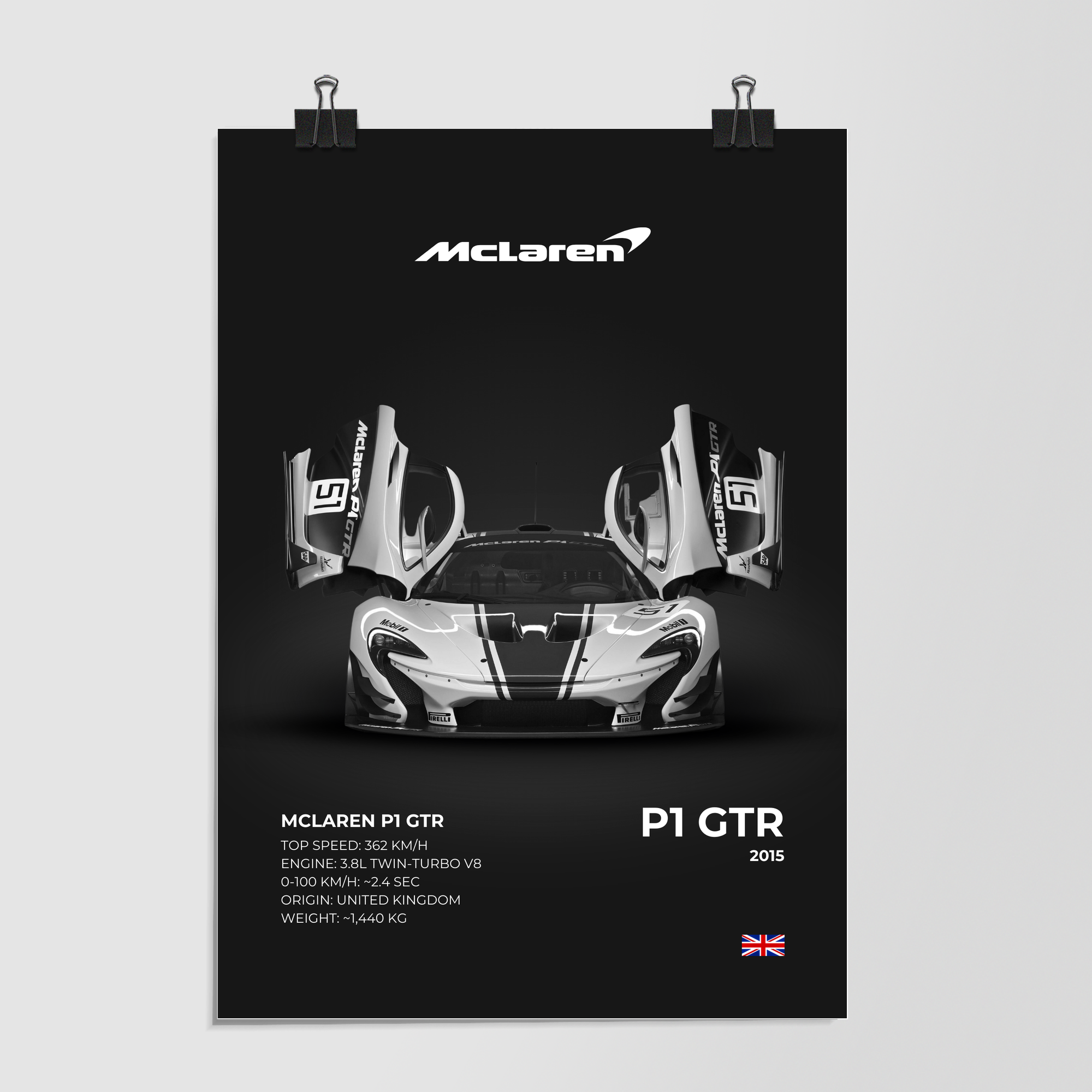 Mclaren P1 Gtr Silver by Decalz