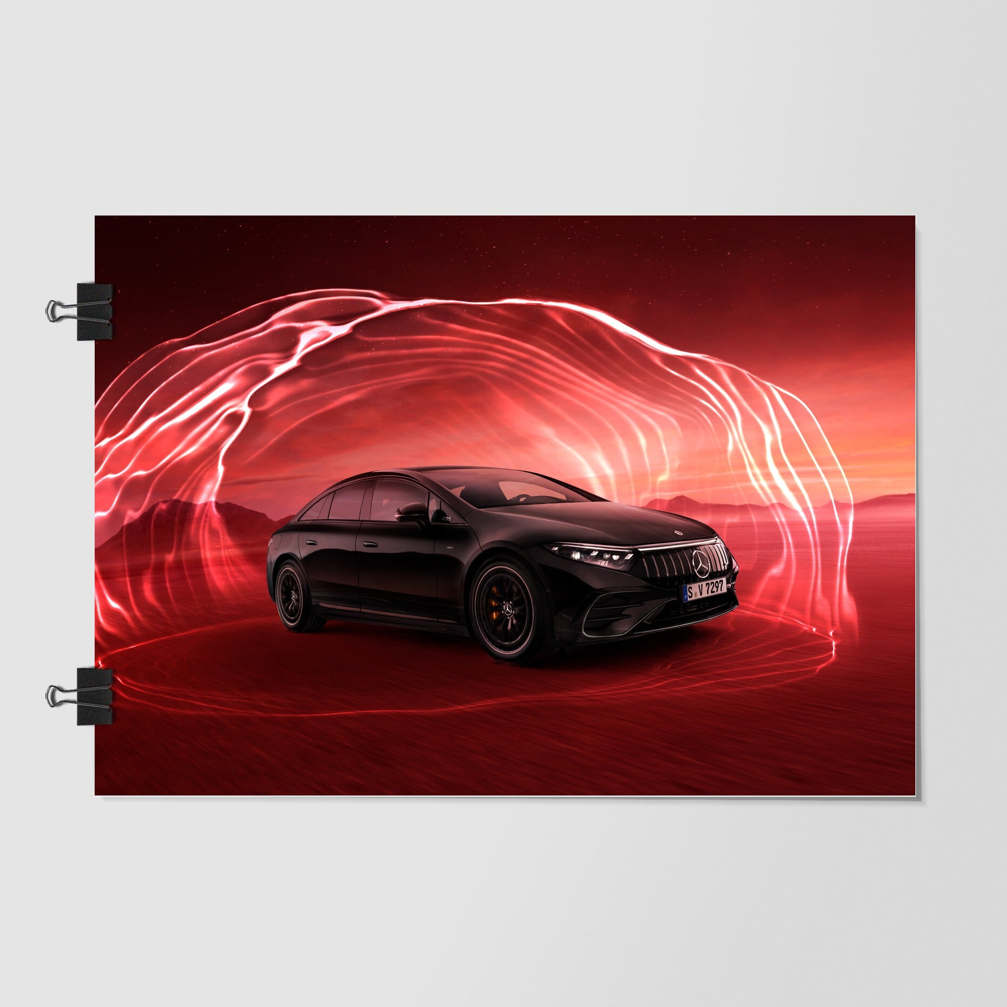 Mercedes Benz Eqs Black Cinematic Shot by Decalz
