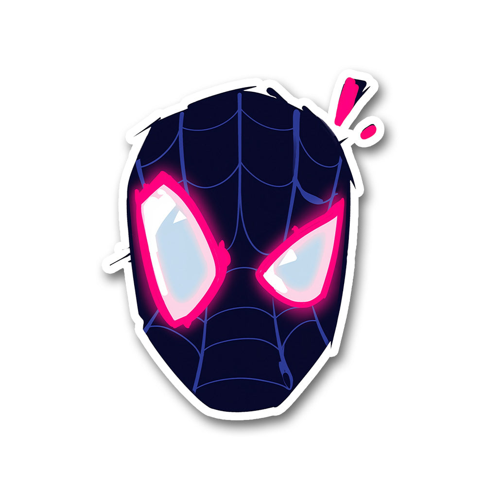 Miles Morales Spider Man Neon Mask Sticker