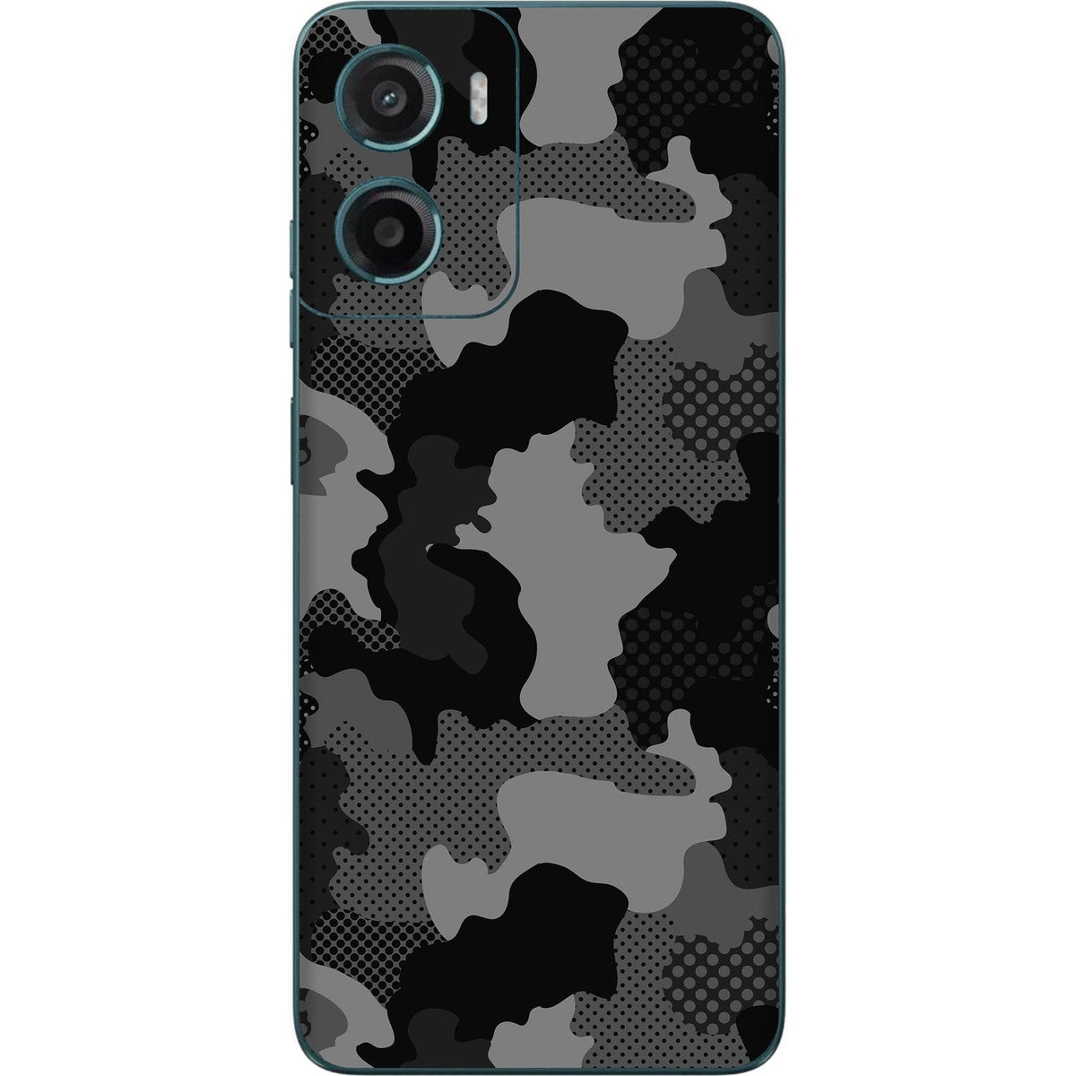 Military Black Camo skin on Moto G05 by Decalz
