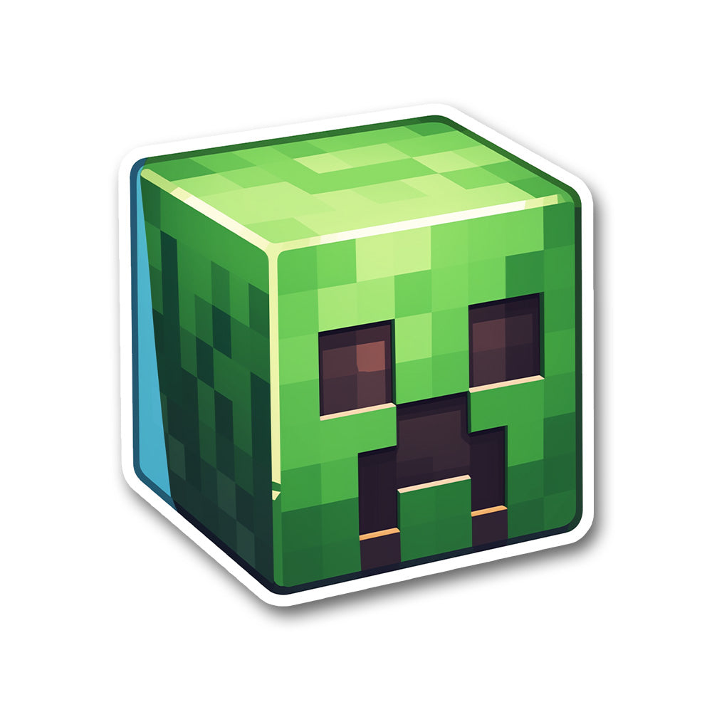 Minecraft Creeper Cube Head Sticker
