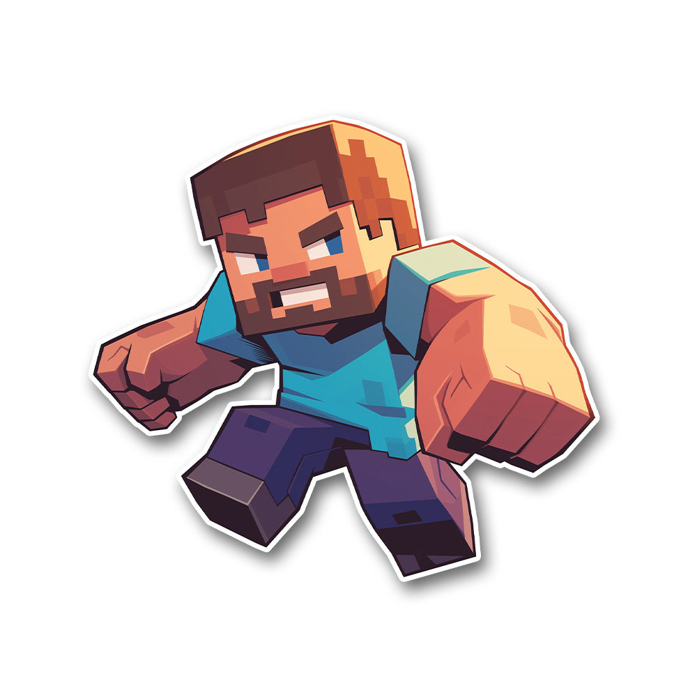 Minecraft Steve Punch Pose Sticker