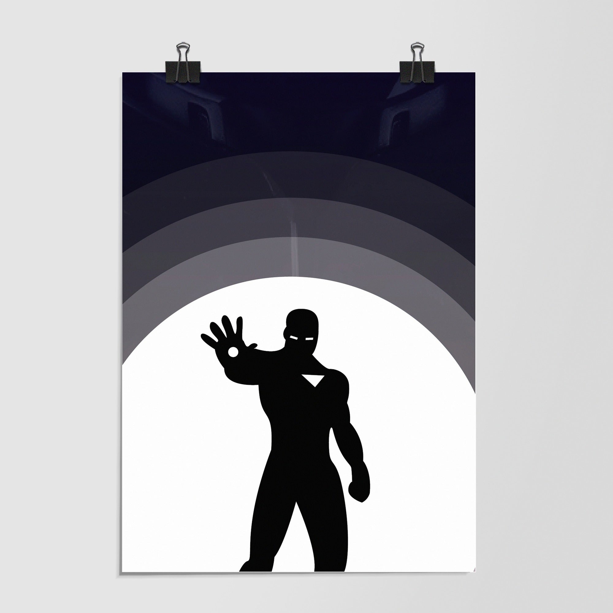 Minimalist Superhero Art Gray by Decalz