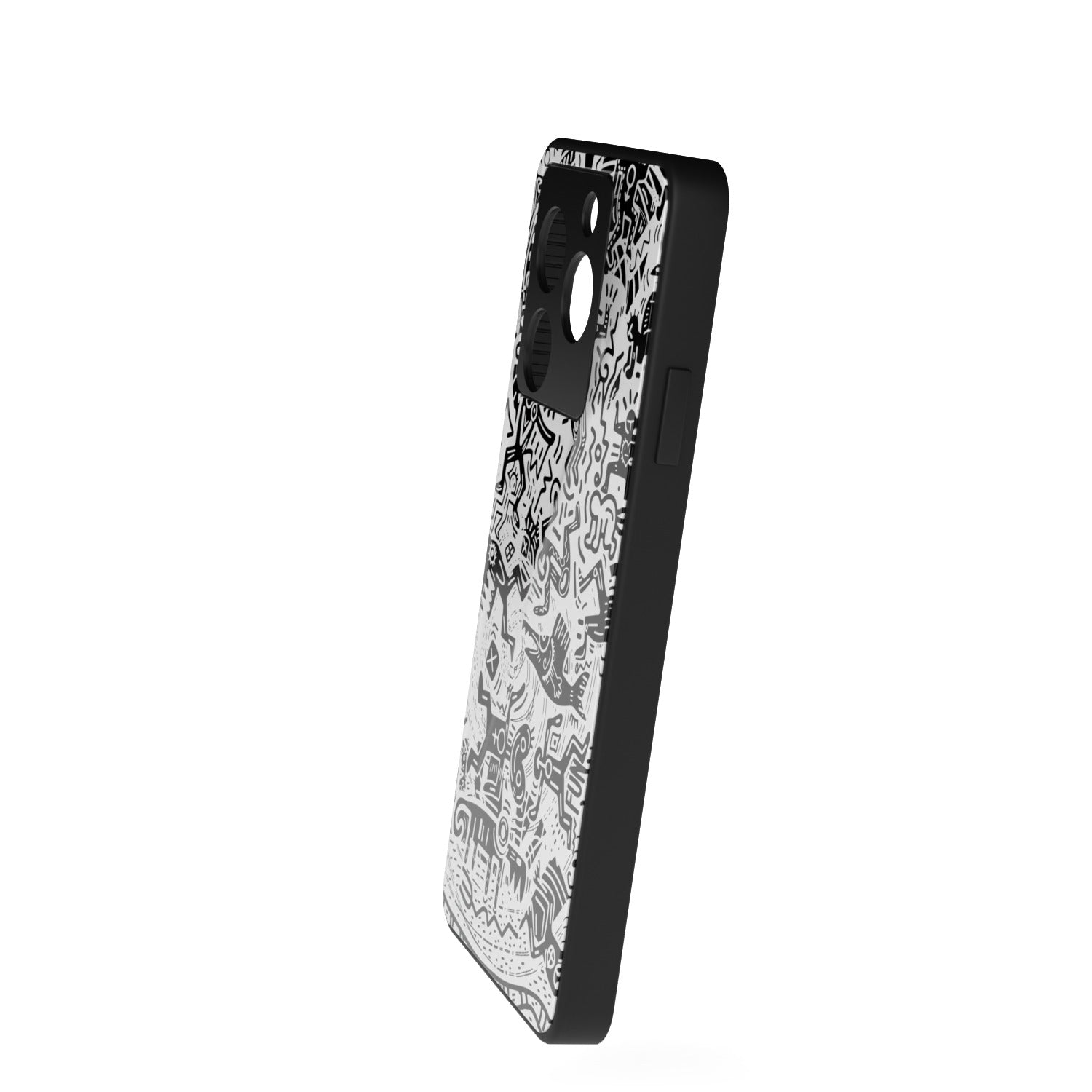 Monochromatic Psycho printed metal phone case - side view