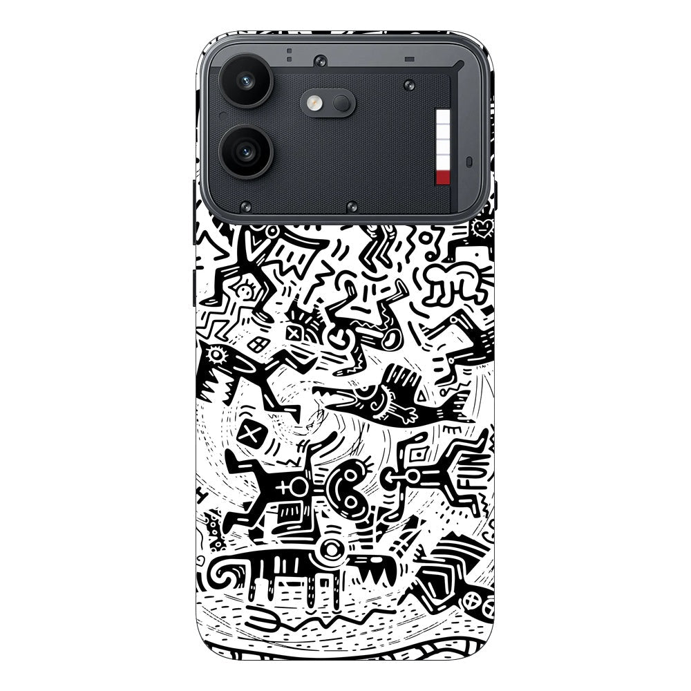 Monochromatic Psycho skin on Nothing Phone 4B by Decalz