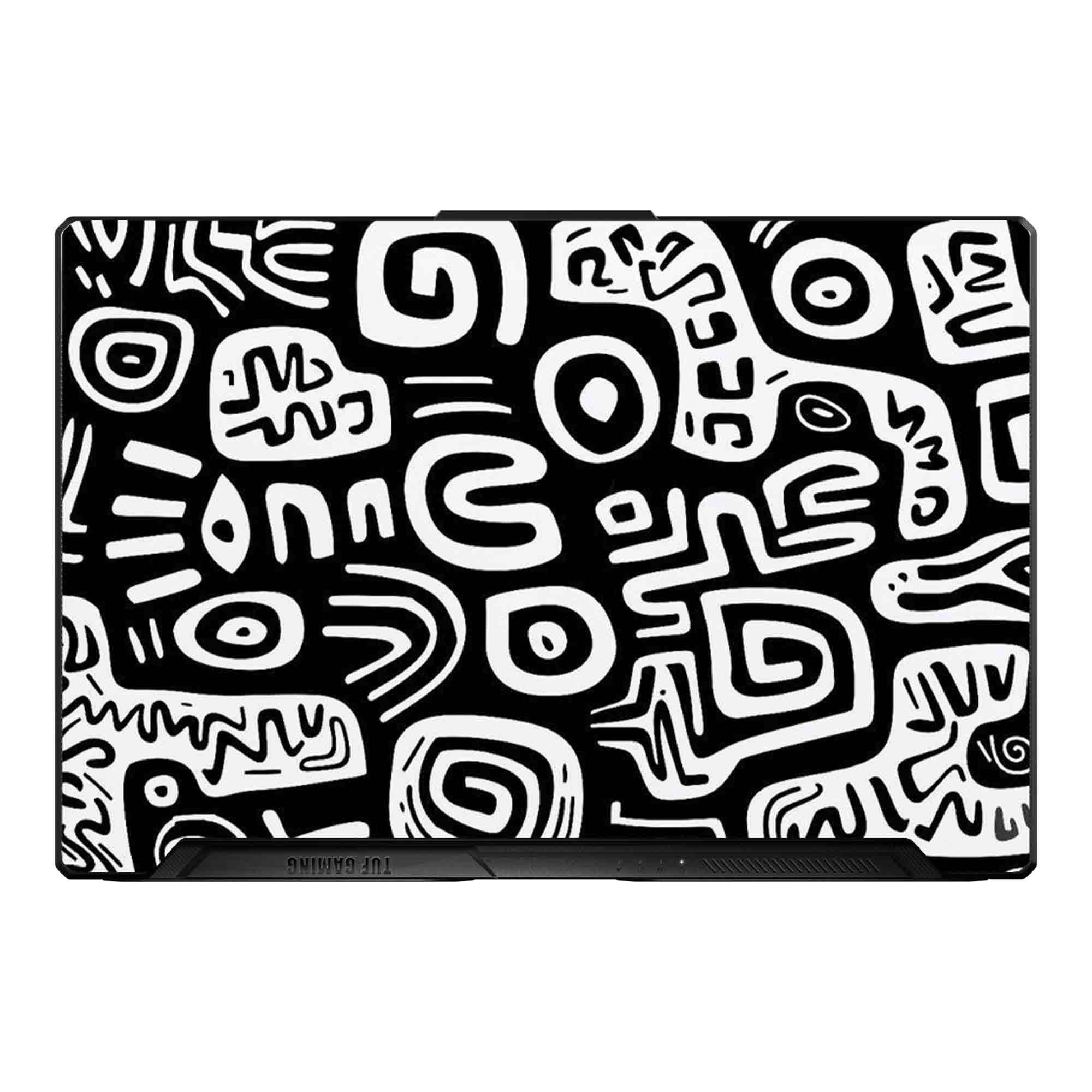 Monochrome Primitive Art - Laptop Skins