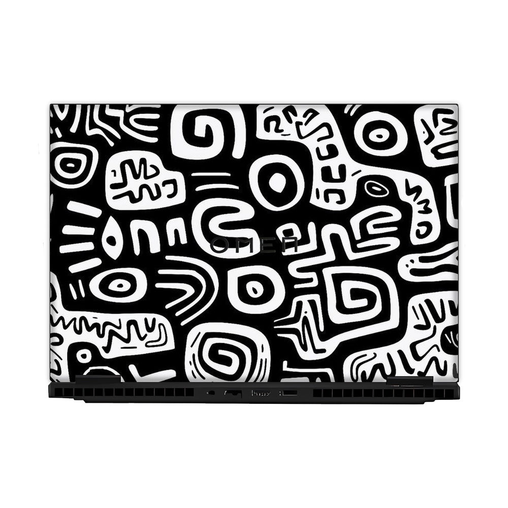 Monochrome Primitive Art skin on Hp Omen Gaming 16-AM0241TX by Decalz