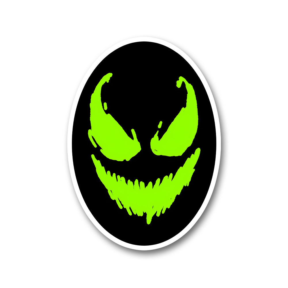 Neon Green Joker Smile Horror Face Sticker
