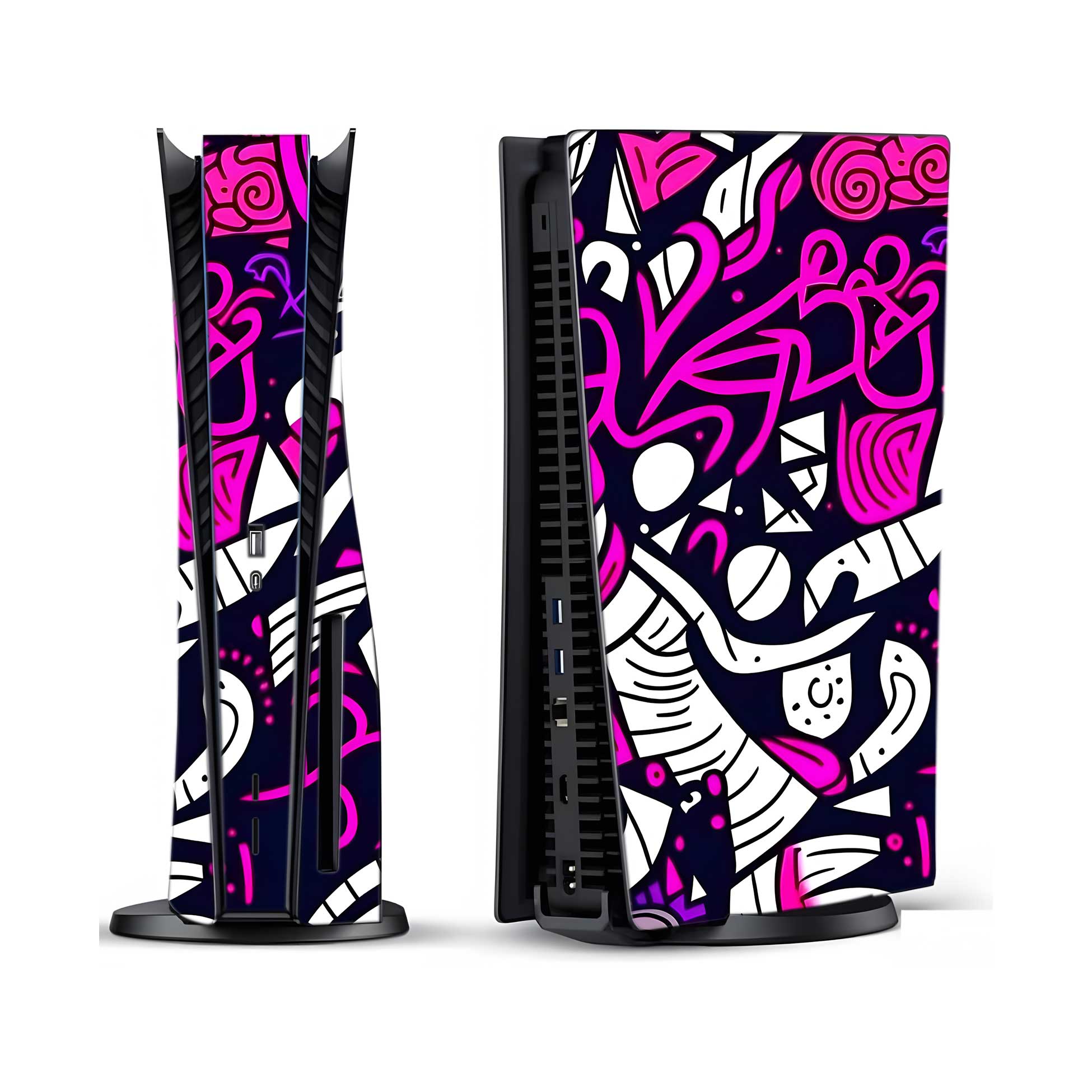 Neon Noir Graffiti PlayStation 5 Fat Skins & Wraps