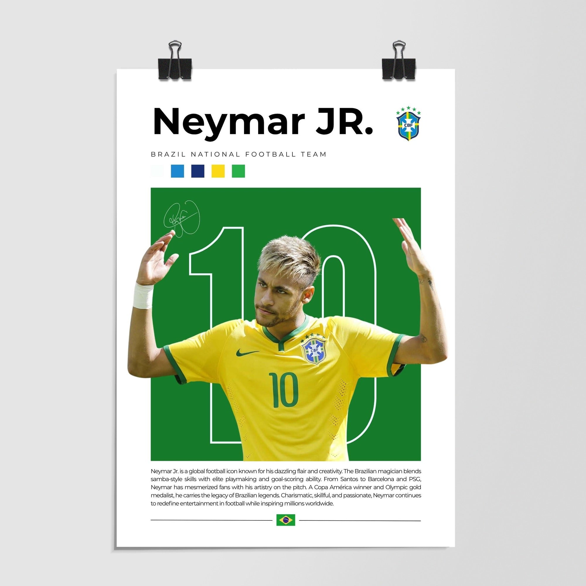 Neymar Jr Brazil Icon Bio White by Decalz