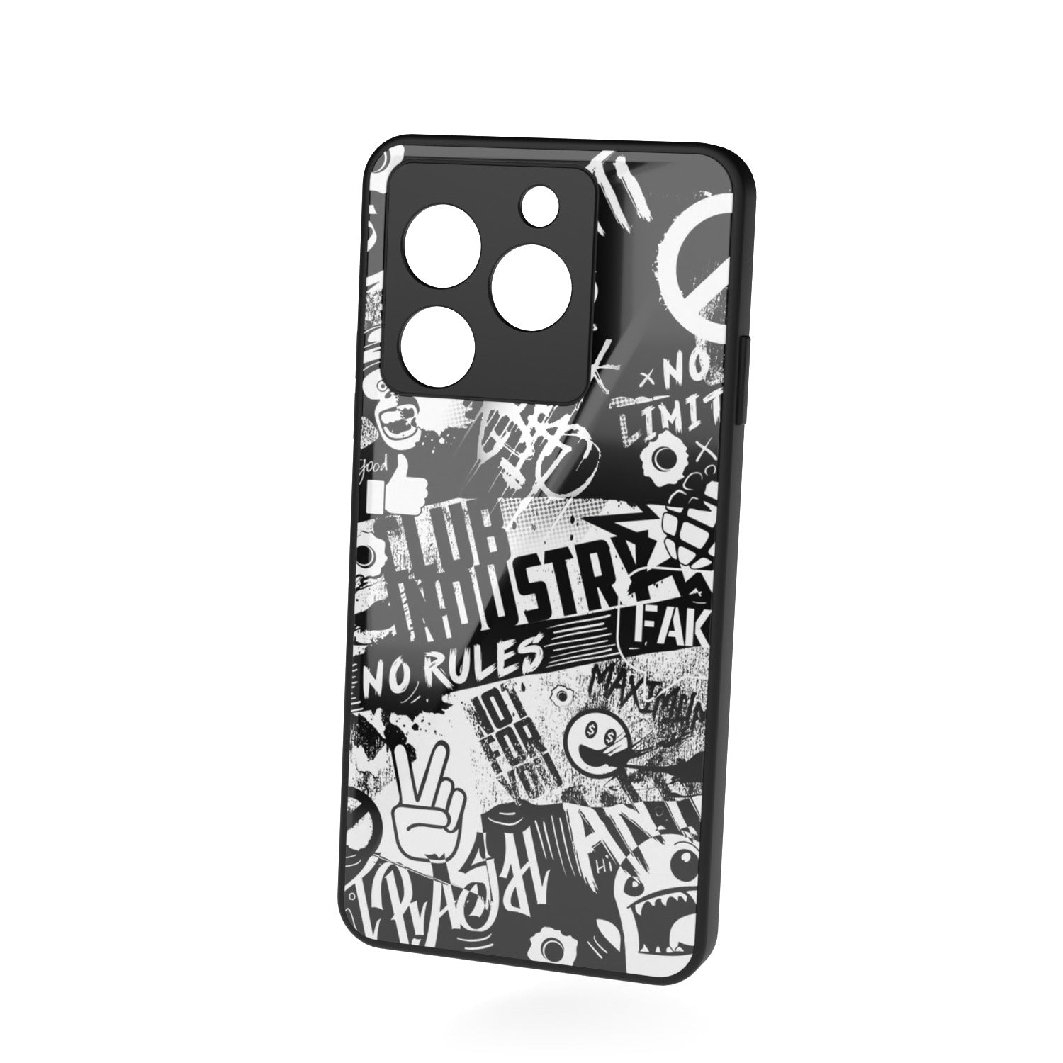 No limits printed metal phone case - floating back view