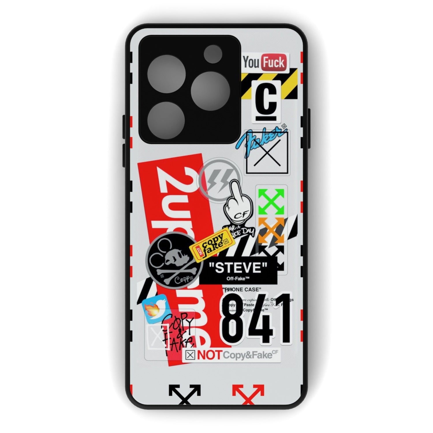 OffPreme printed metal phone case - flat back view