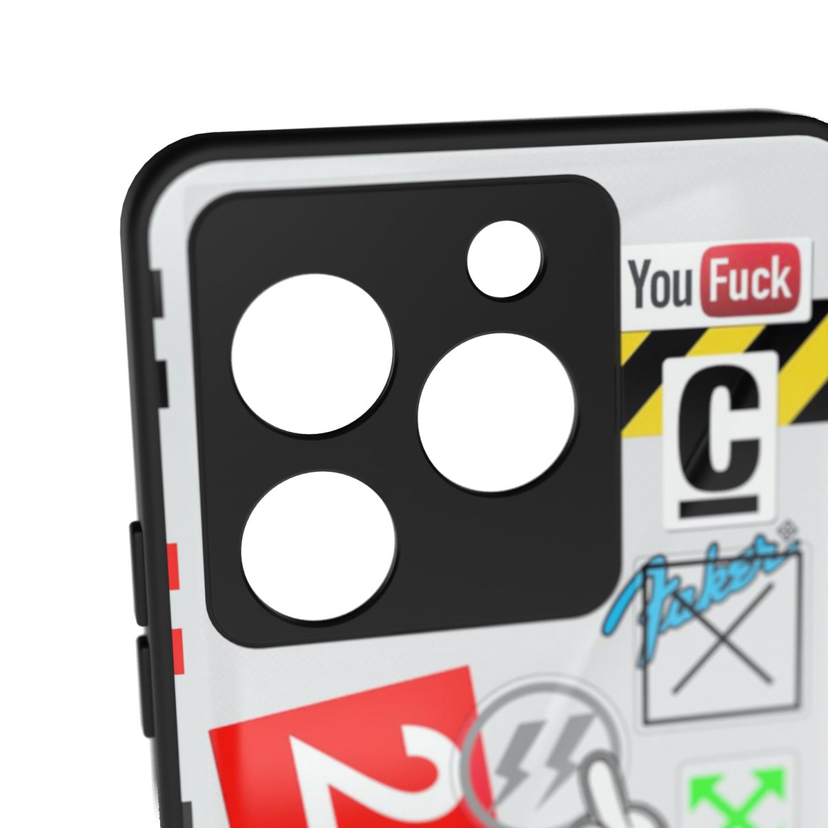 OffPreme printed metal phone case - camera close-up