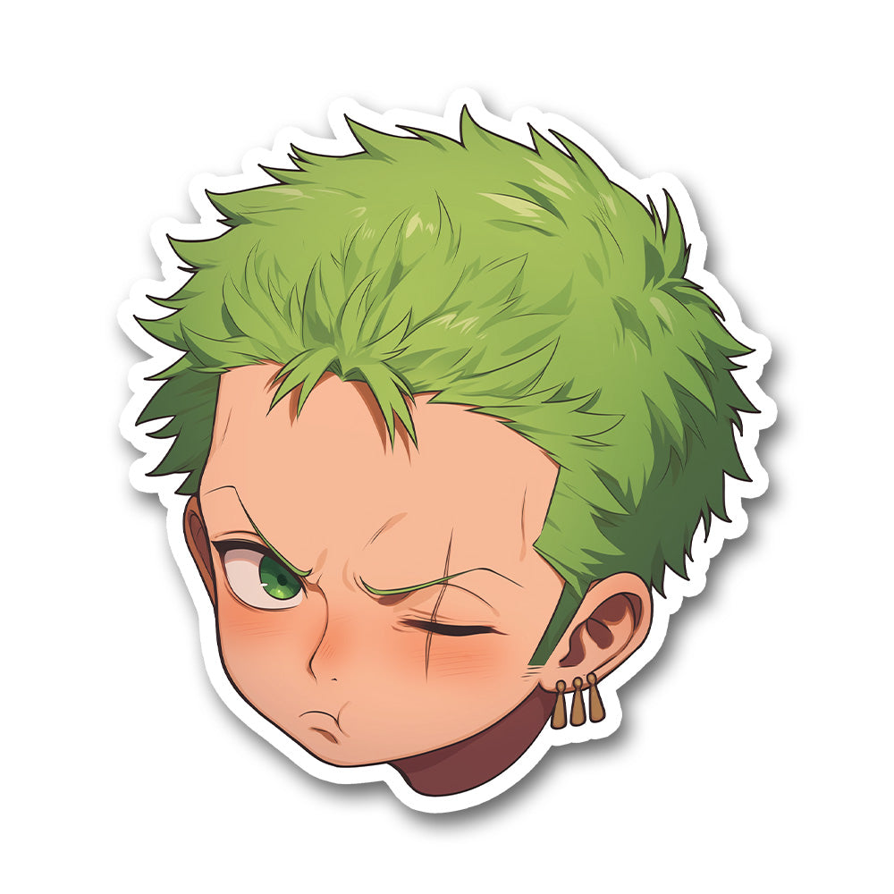 One Piece Chibi Zoro Head Anime Sticker