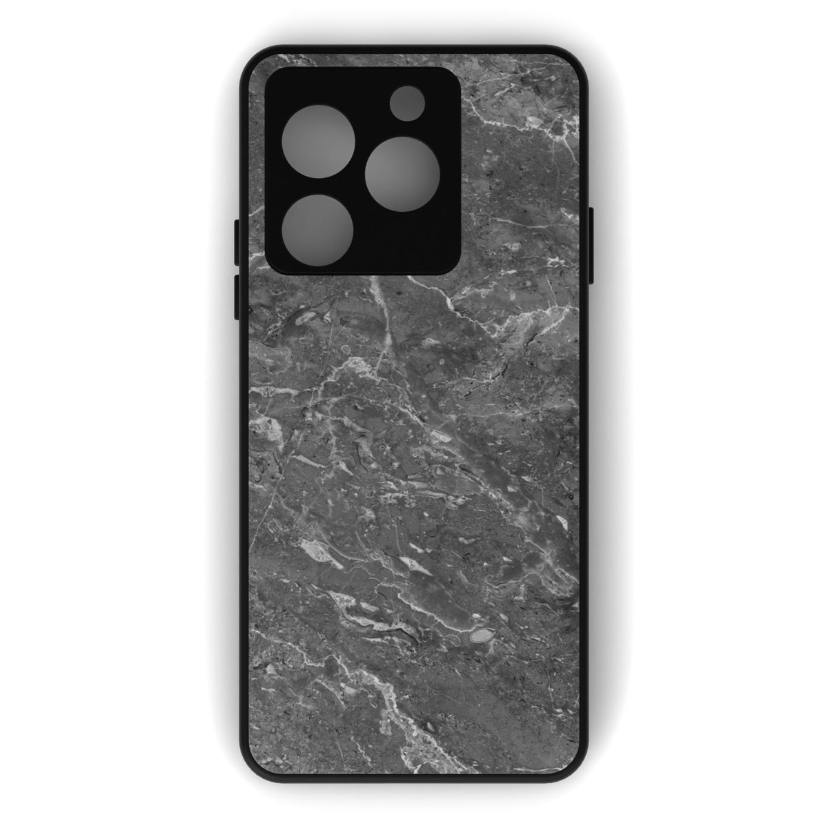 Onyx Marble printed metal phone case - flat back view