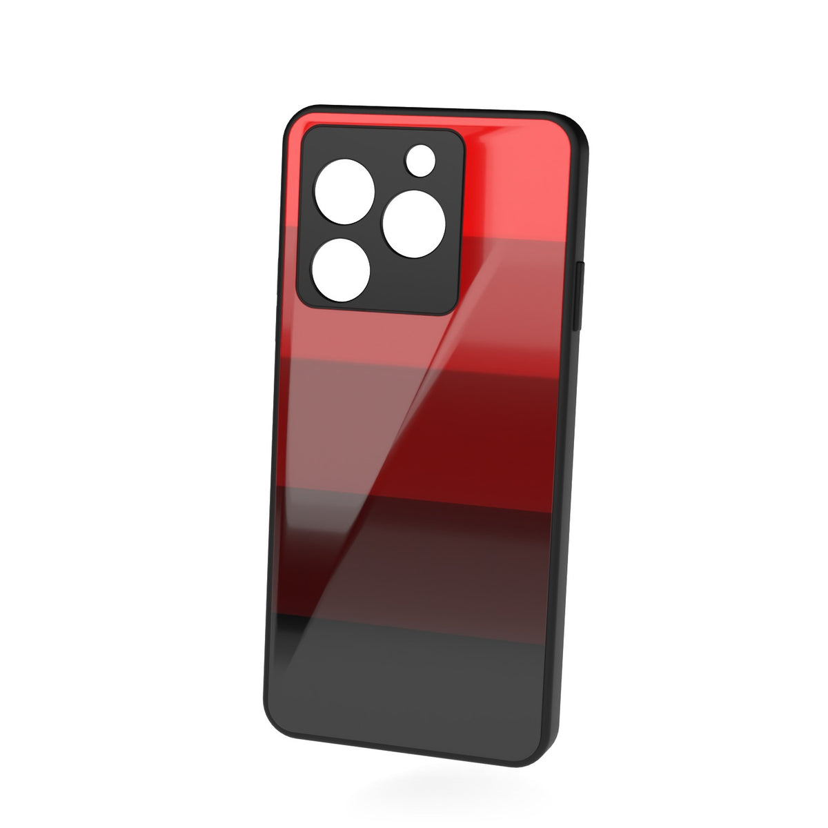 Palette Red printed metal phone case - floating back view