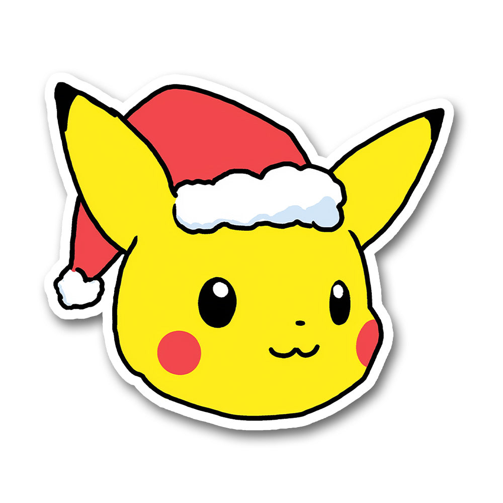 Pikachu Santa Hat Christmas Kawaii Sticker