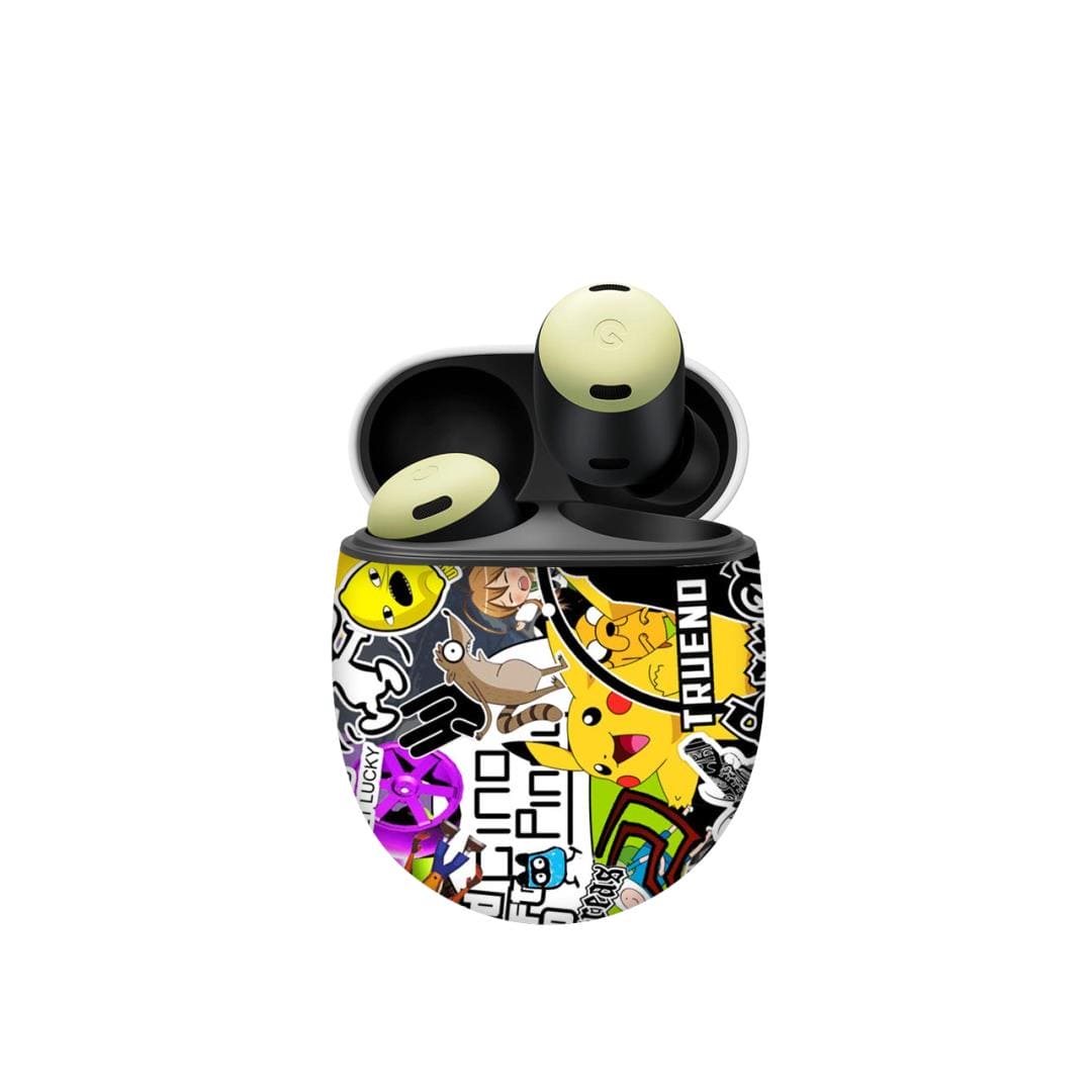 Pixel Buds Pro 90s doodle skins