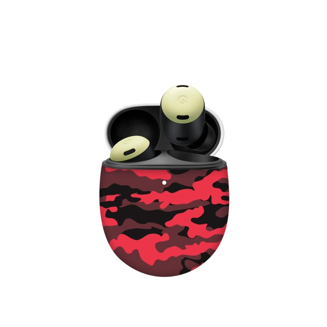 Google Pixel Buds Pro skin - Dark Red Camo