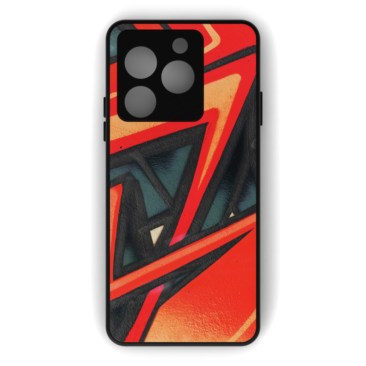 Plasma printed metal phone case - flat back view