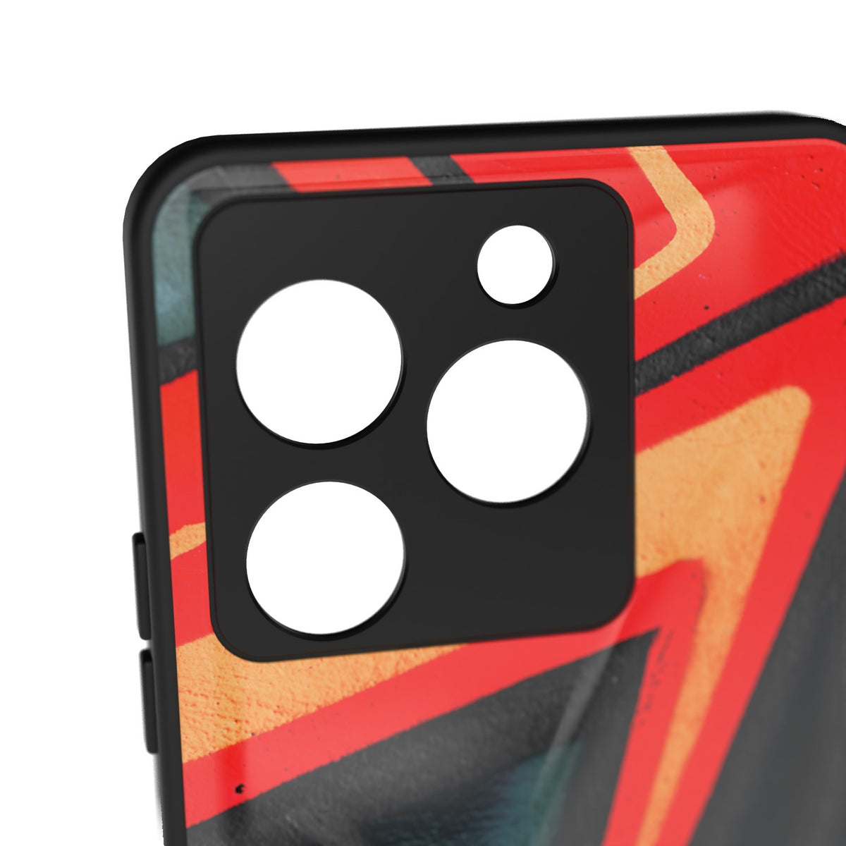 Plasma printed metal phone case - camera close-up