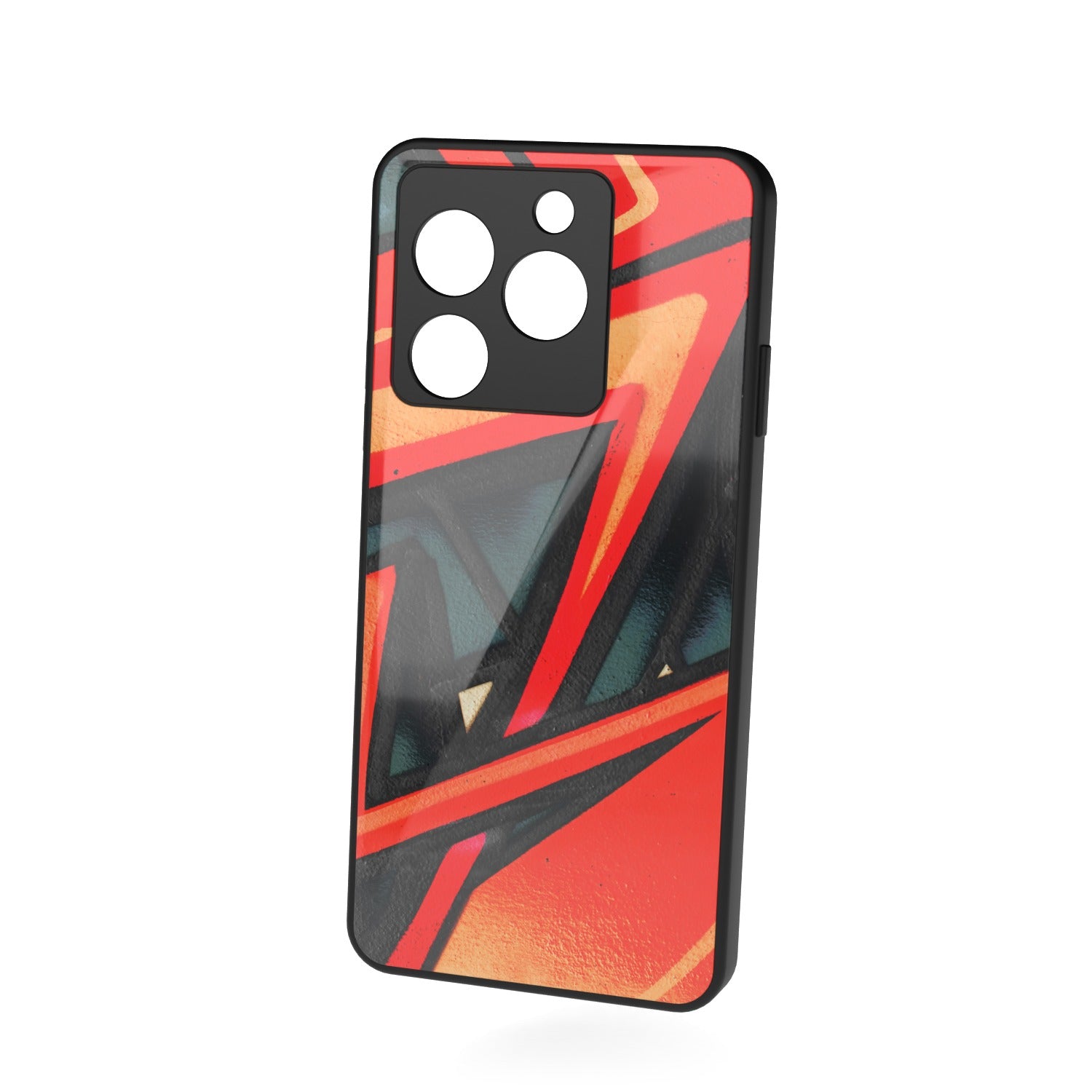 Plasma printed metal phone case - floating back view