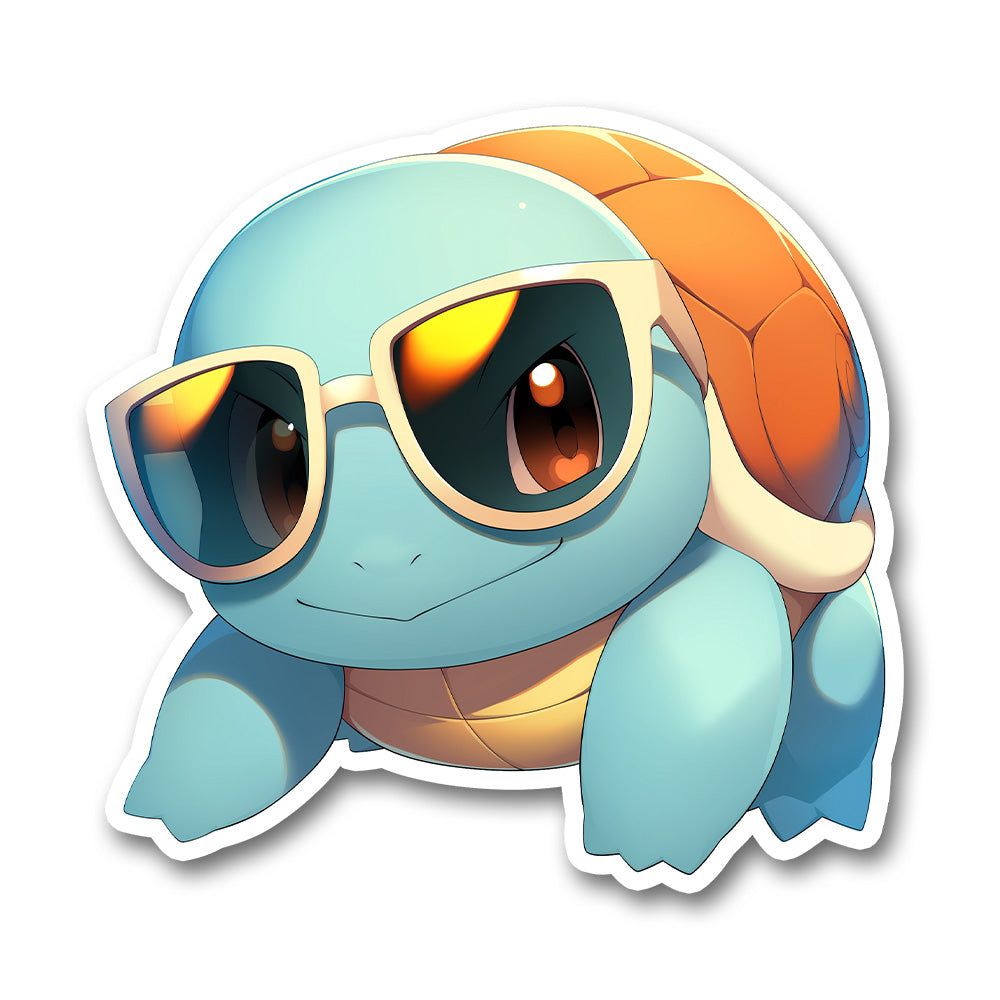 Pokemon Squirtle Cool Sunglasses Sticker