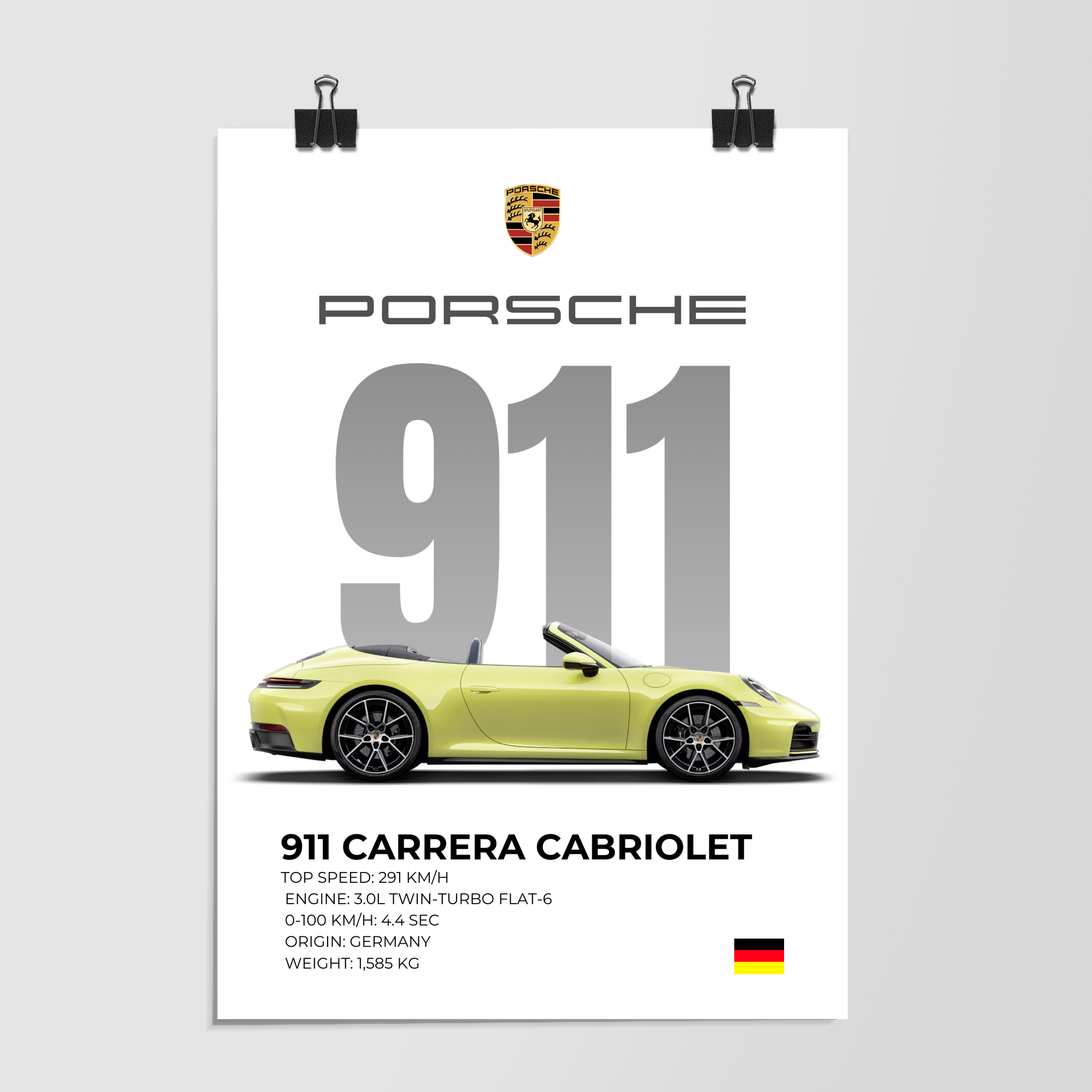 Porsche 911 Carrera Cabriolet Silver by Decalz