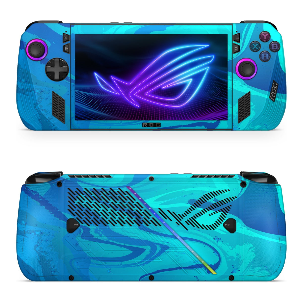 Poseidon Blue Asus ROG Xbox Ally X skin by Decalz