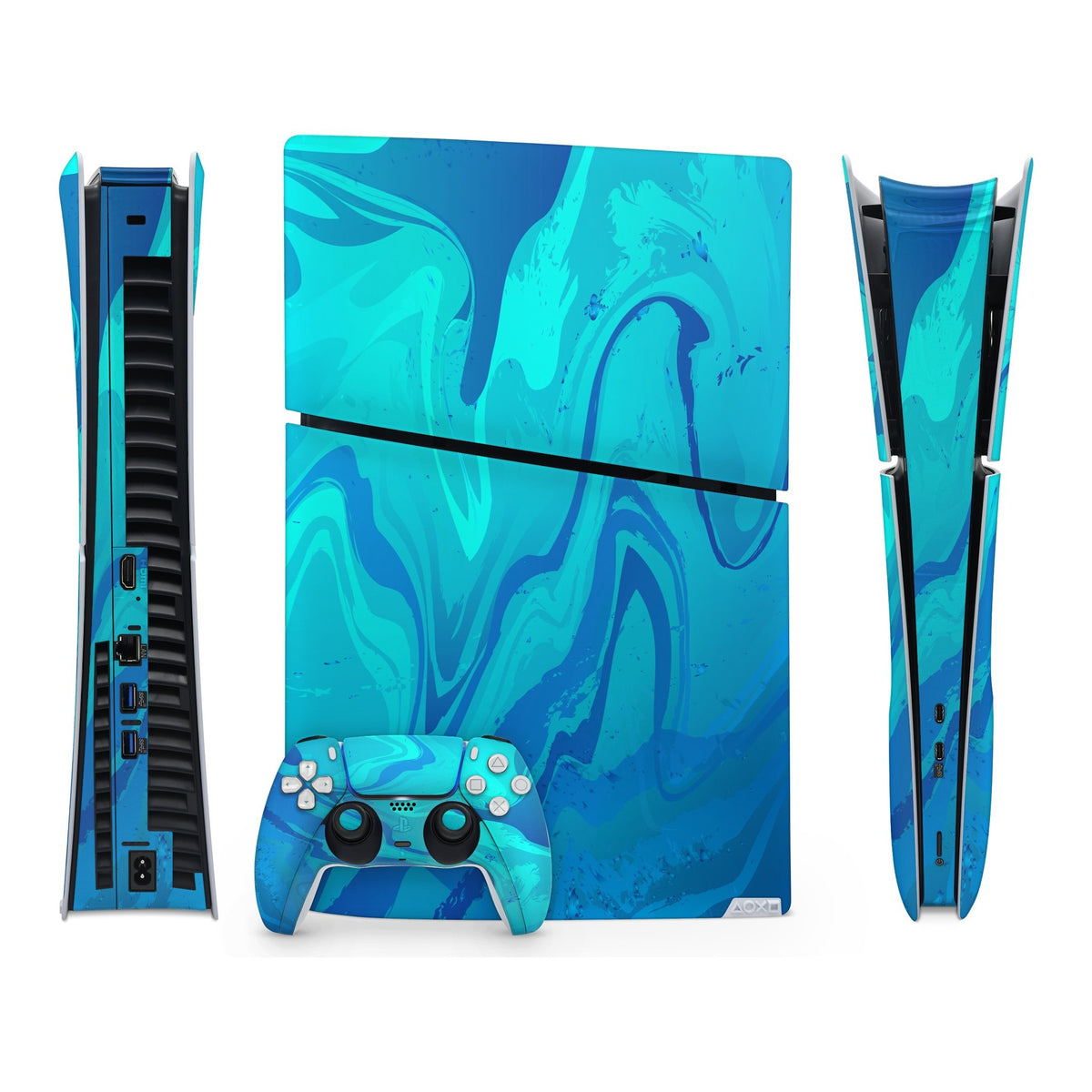 Poseidon Blue PlayStation 5 Slim Digital skin by Decalz