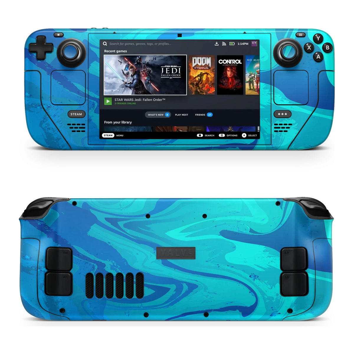 Poseidon Blue Steam Deck skin by Decalz
