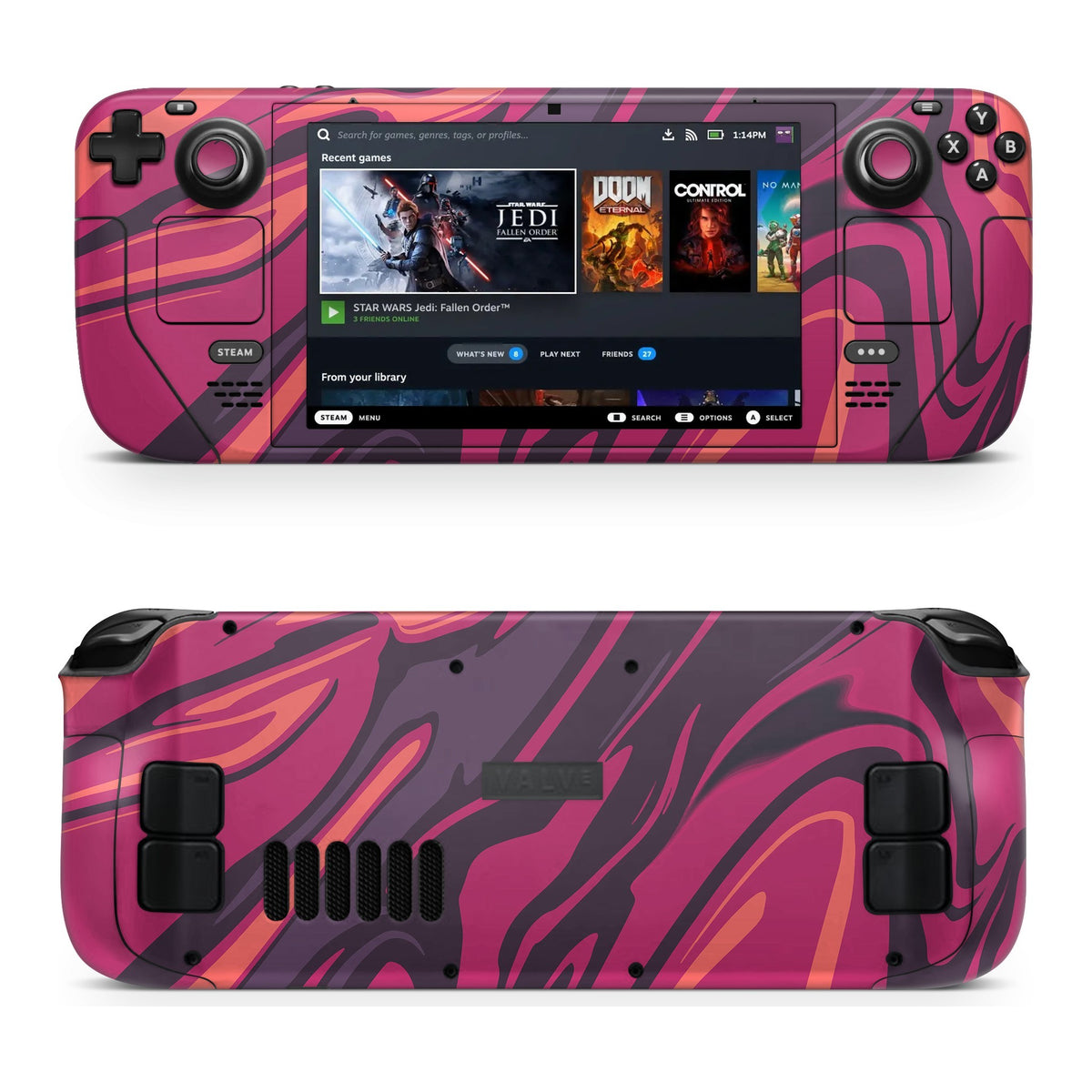 Poseidon Red Steam Deck skin by Decalz