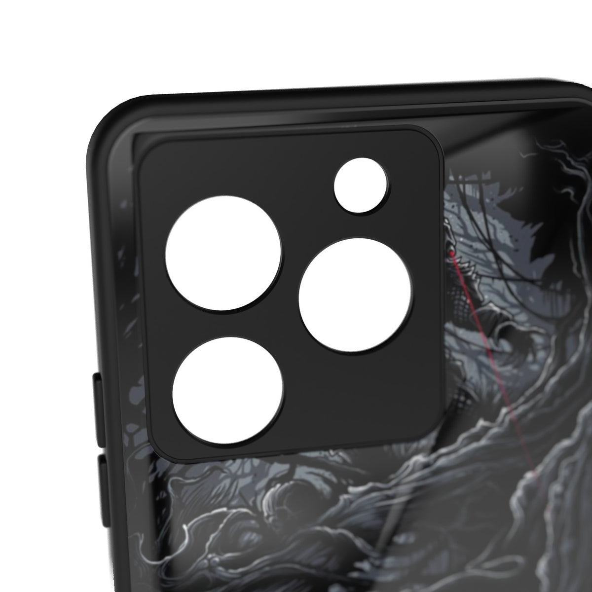Predator printed metal phone case - camera close-up