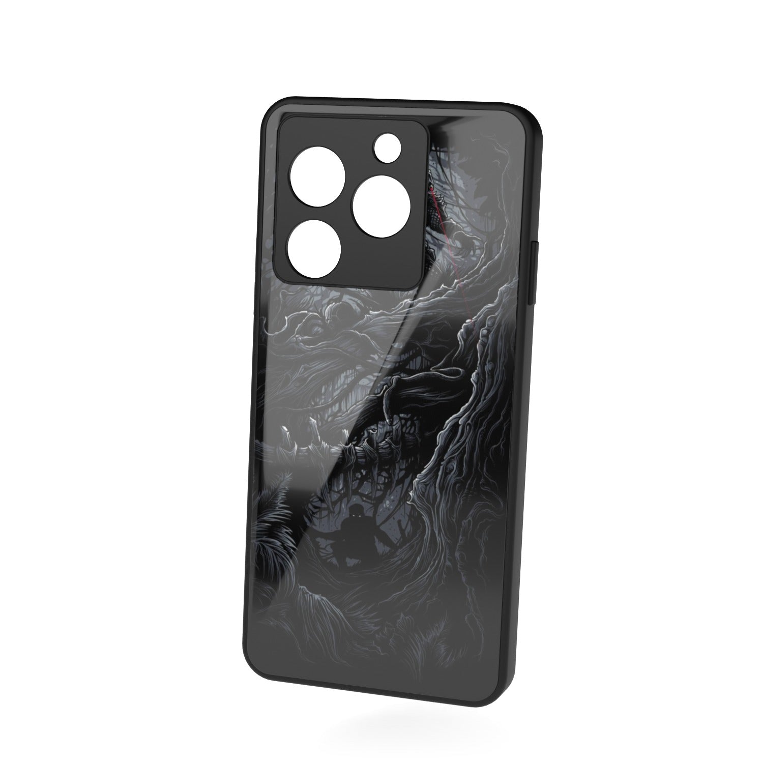 Predator printed metal phone case - floating back view