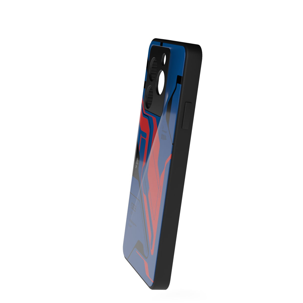 Prime Blue printed metal phone case - side view