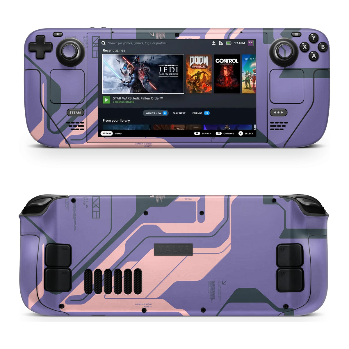 Purple Cyberpunk Steam Deck skin by Decalz