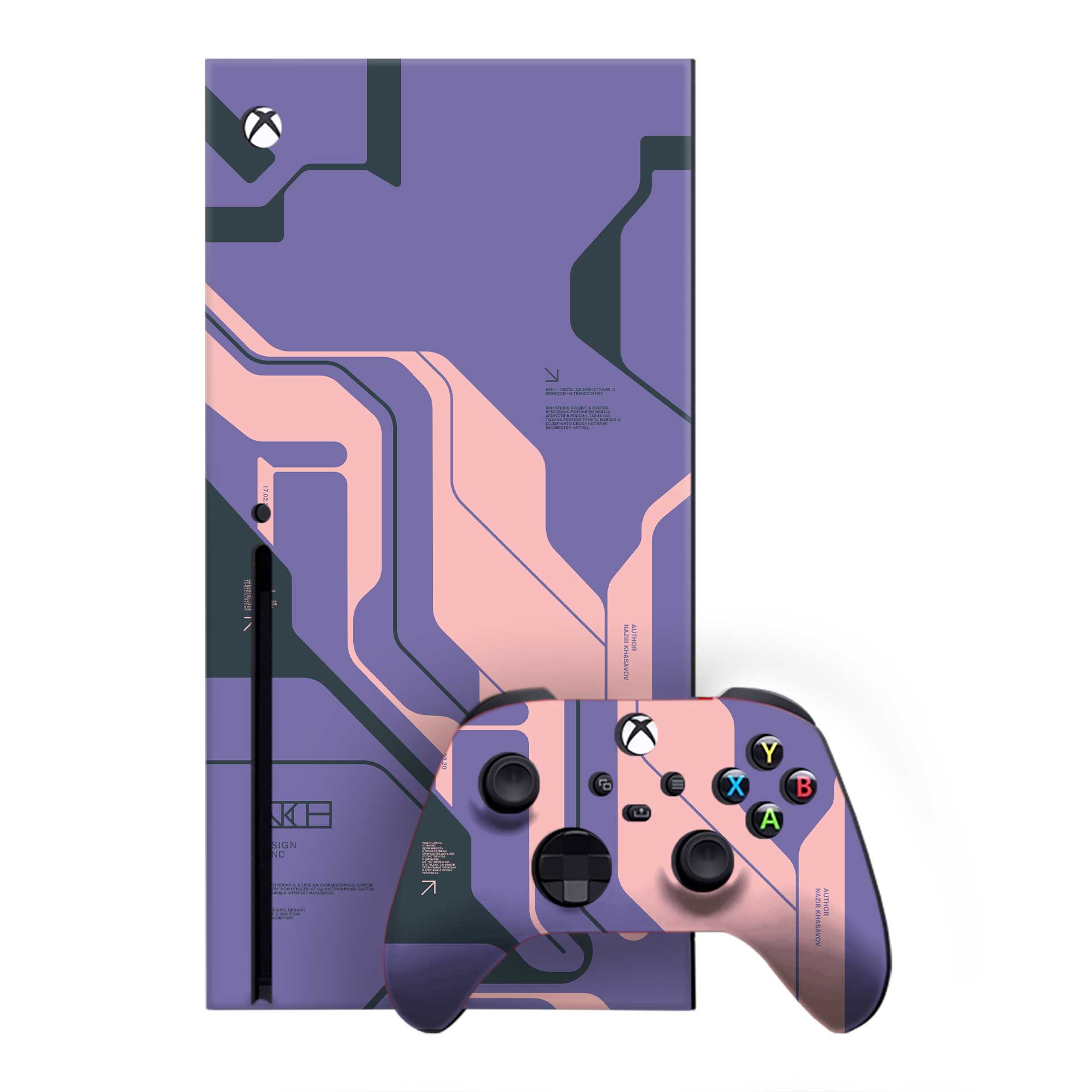 Purple Cyberpunk Xbox One X Skins & Wraps
