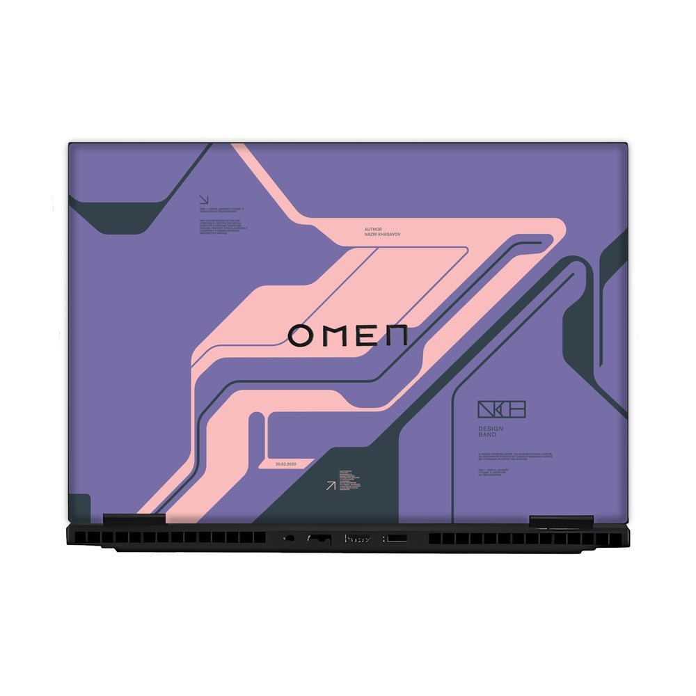 Purple Cyberpunk skin on Hp Omen Gaming 16-AM0241TX by Decalz